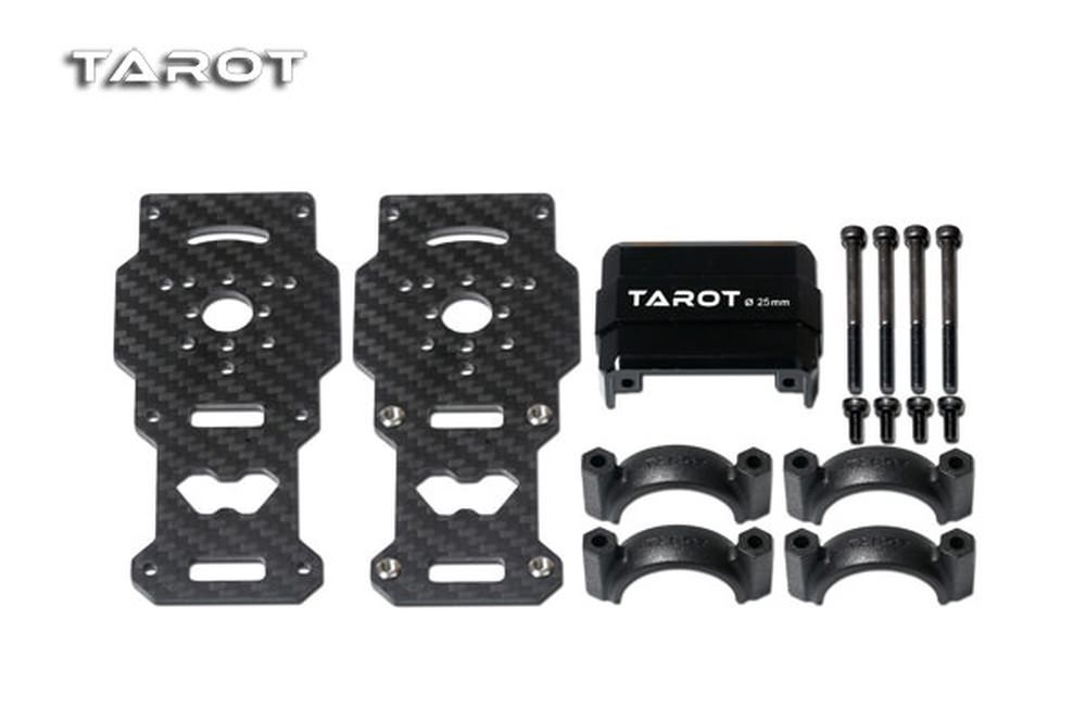 Tarot TL96026-01 Dual Carbon Motorhalterung Schwarz für 25mm Rohre