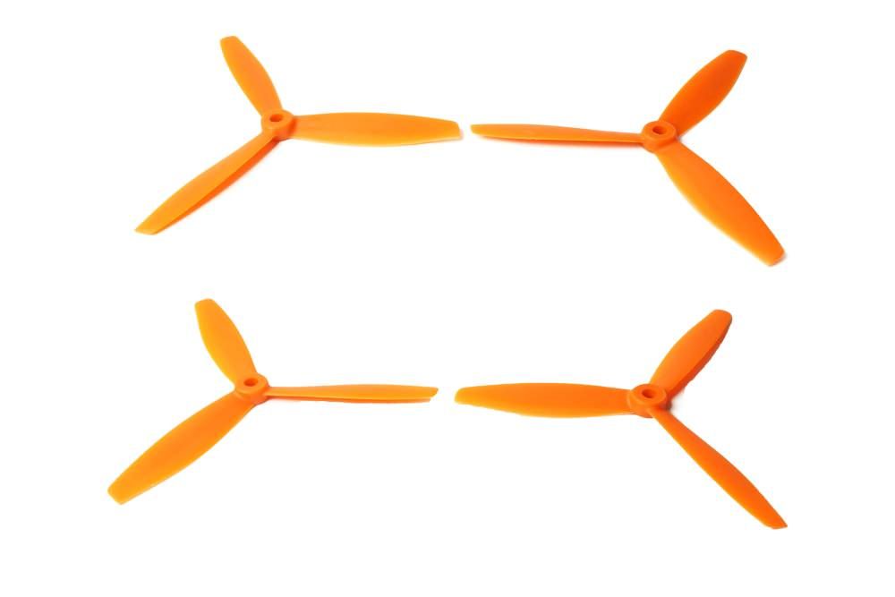 6x4 Gemfan 3-Blatt Propeller 2xL 2xR Orange Nylon GF Bullnose 6040