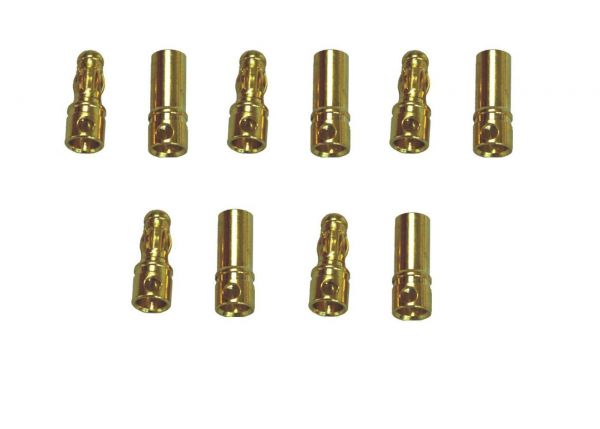5 Paar 5x Buchse 5x Stecker Male/Female EC5 5mm  Goldkontaktstecker 
