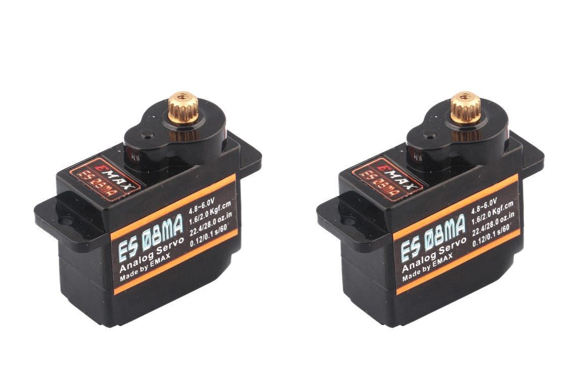 2x Emax ES08MA Metall Micro Servo 12g 0,1s 2,0kg Multiplex Alternative