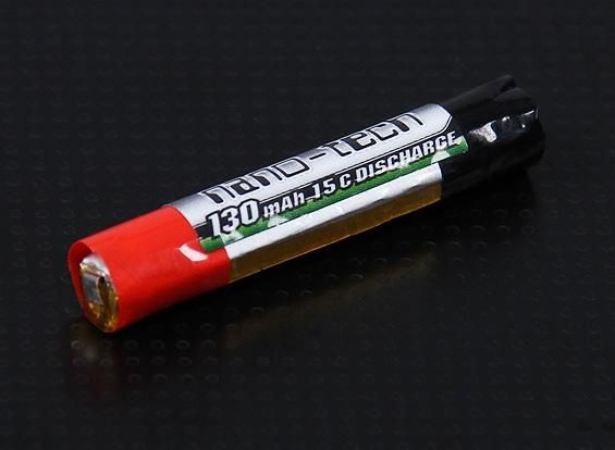 Turnigy nano-tech LiPo Akku Pack Rund 1S 130mAh 3,7V 15C 5C ladefähig