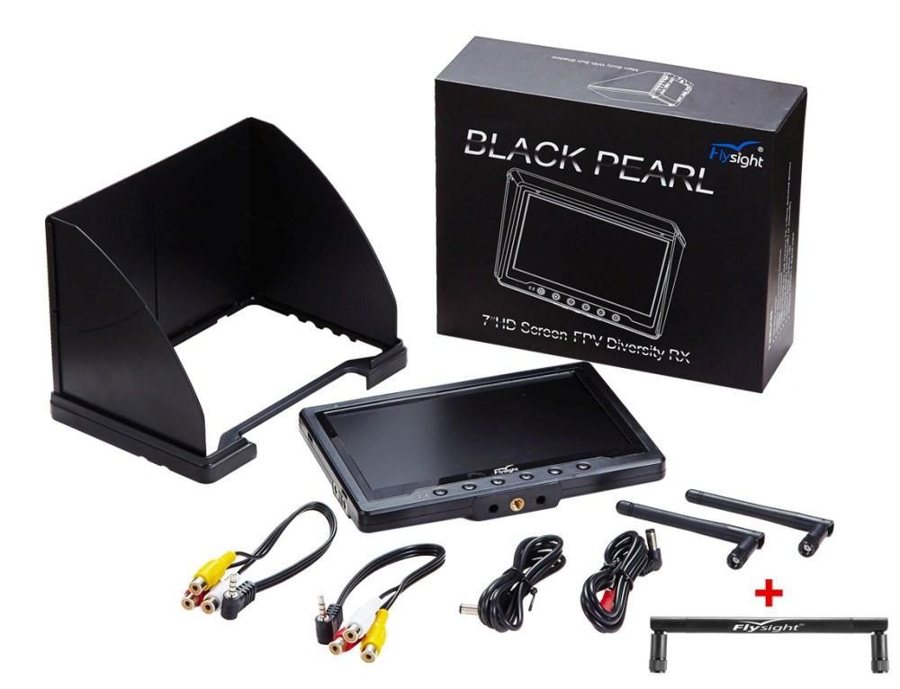 Black Pearl 7" 5,8Ghz Diversity Monitor mit Akku, Netzteil F-Band + Griffantenne