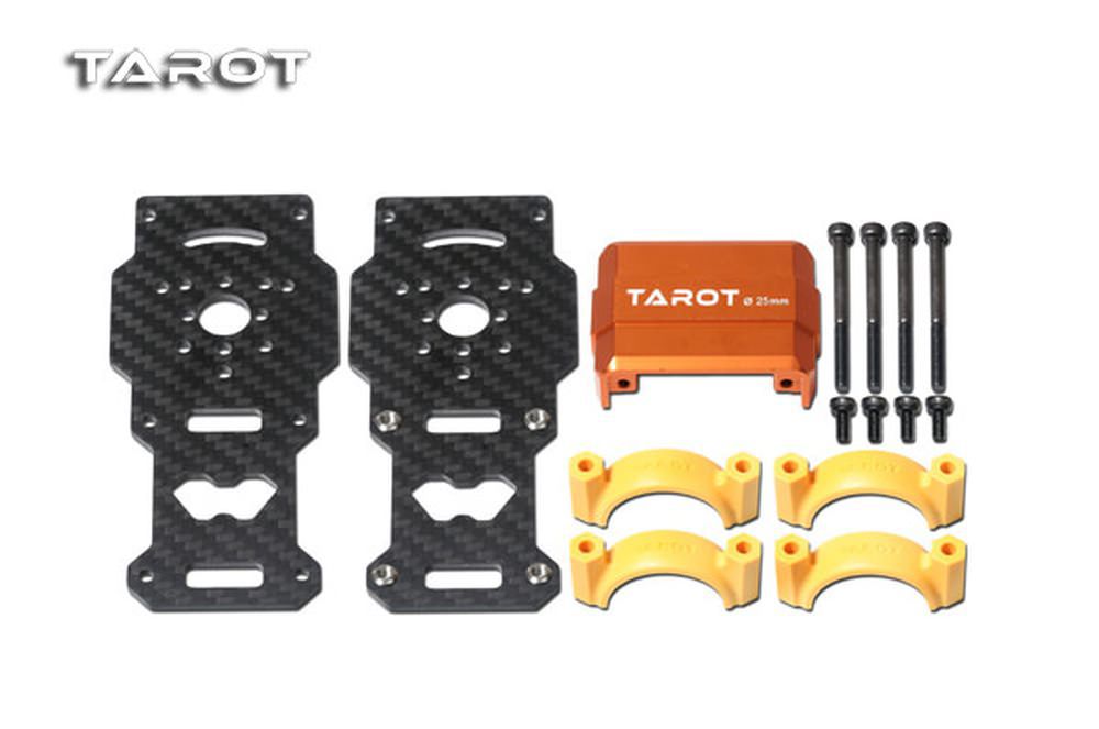 Tarot TL96026-02 Dual Carbon Motorhalterung Orange für 25mm Rohre