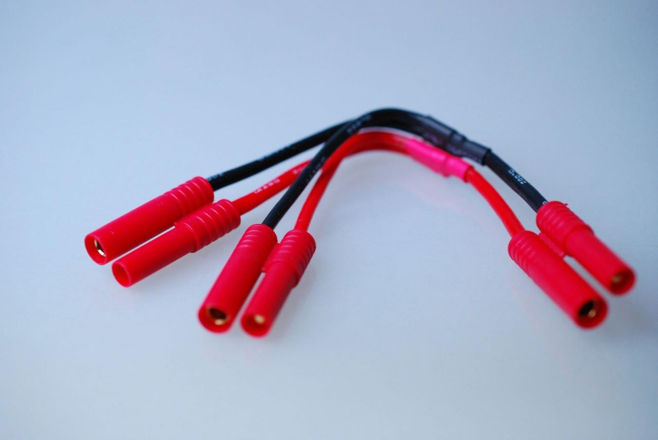 Adapterkabel 4mm Goldstecker V-Kabel Parallel-Schaltung 2 LiPos