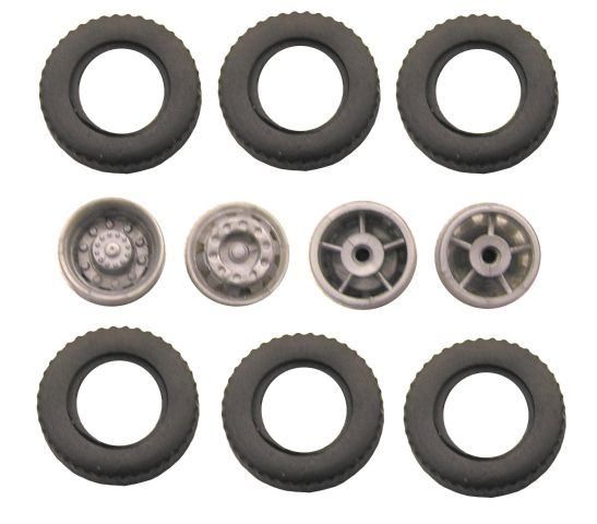 Gummibereifung für 1:87 Komplettbereifung Vorne Hinten H0 Gummireifen B10