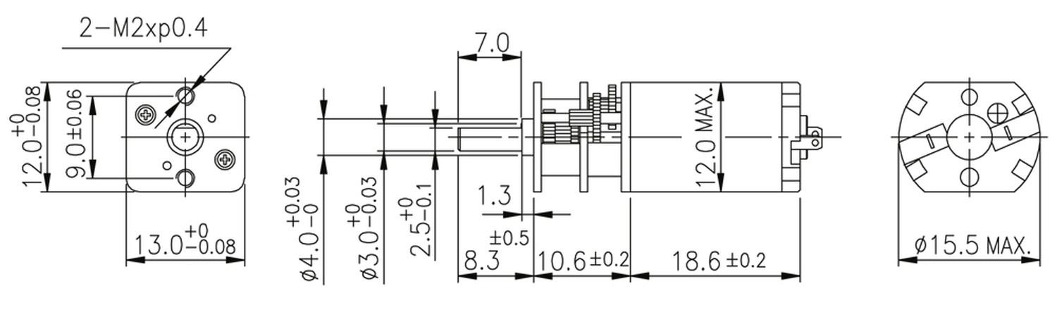 Mini Getriebemotor 12V 1:294 29 U/min 7,8 Ncm 29 x 13 x 12 mm Micro, Motoren & Getriebe, Robotik & Funktionsmodelle