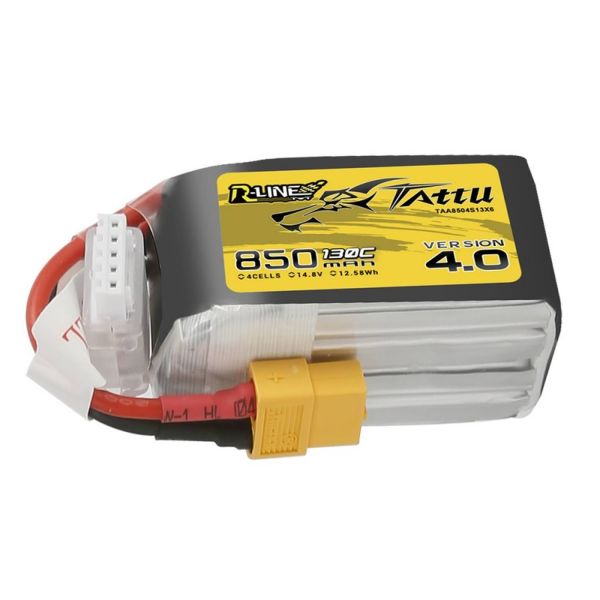 Gens Ace TATTU R-Line 4.0 LiPo Akku 4S 850mAh 14,8V 130C FPV Racing