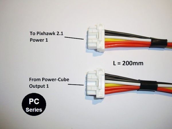 Mauch 060 - Power-Cube zu Pixhawk 2.1 Kabel 2x Clik-Mate-6P 200mm