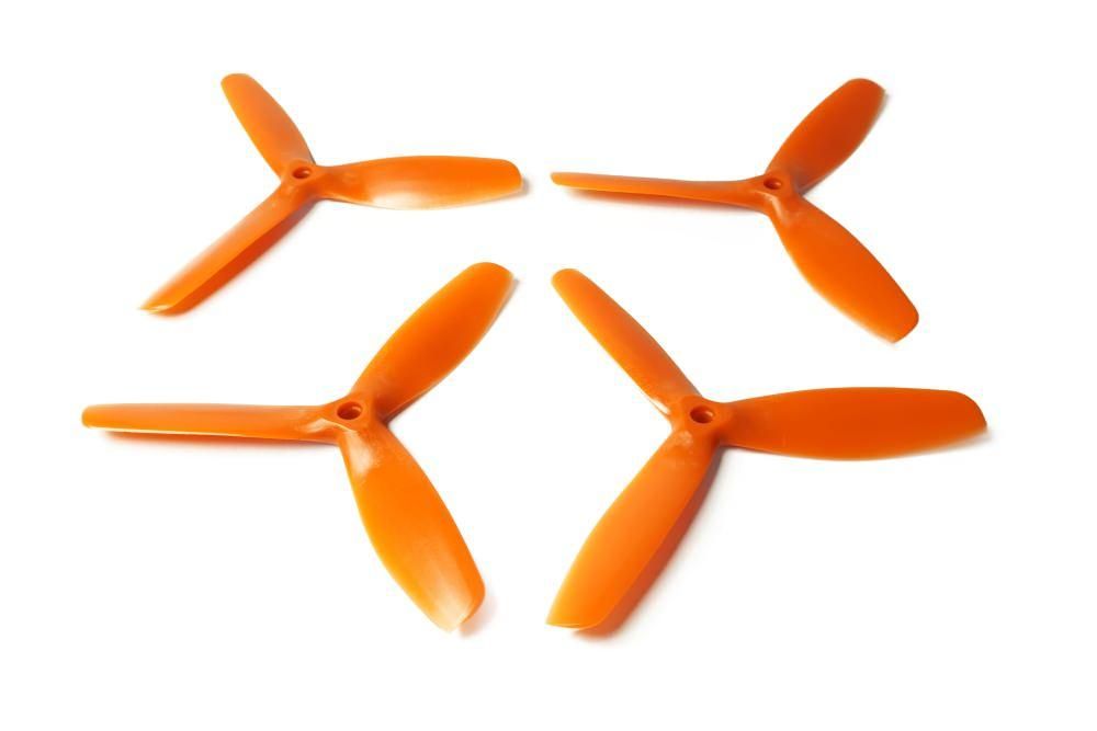 5x5 Gemfan 4x 3-Blatt Propeller Links Orange Nylon GF Bullnose 5050